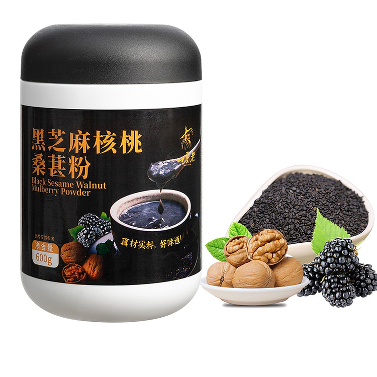 山葛老 黑芝麻糊桑葚核桃五谷杂粮粉 无糖版600g
