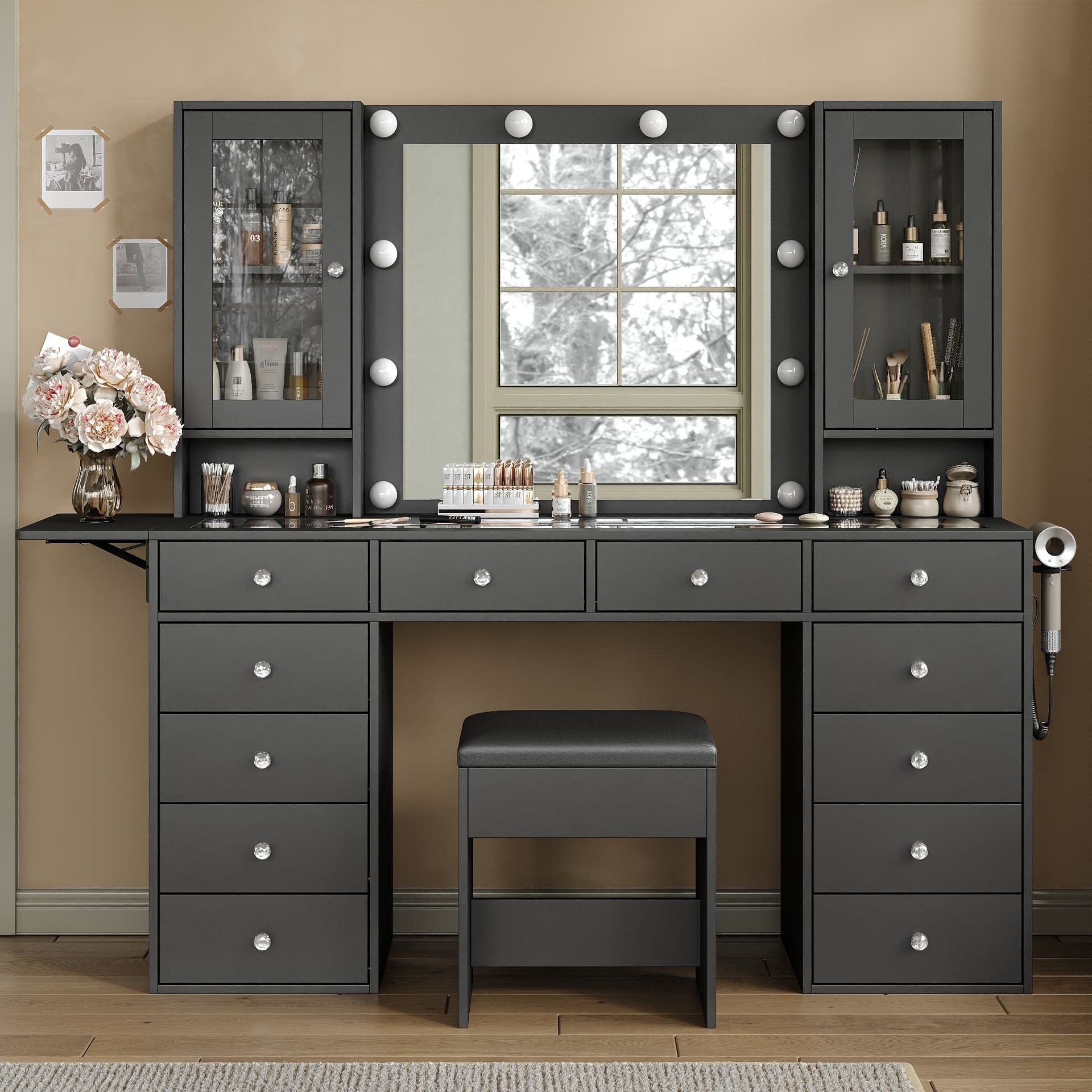 grey ikea dressing table Bampton Grey Dressing Table with Drawers – Laura James Ireland