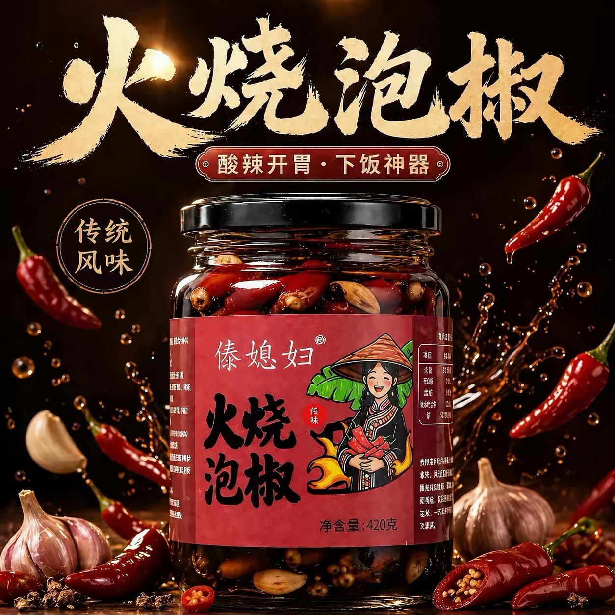 Dai Style Spicy Pickled Chili Fire Roasted Chili 250 g