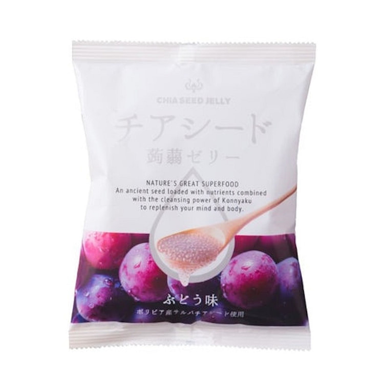 Wakasho Chia Seed Konjac Jelly - Grape (10pcs) 1 pack