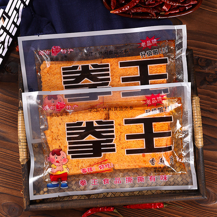 拳王 辣片辣条平江大辣片休闲零食 108g*3袋