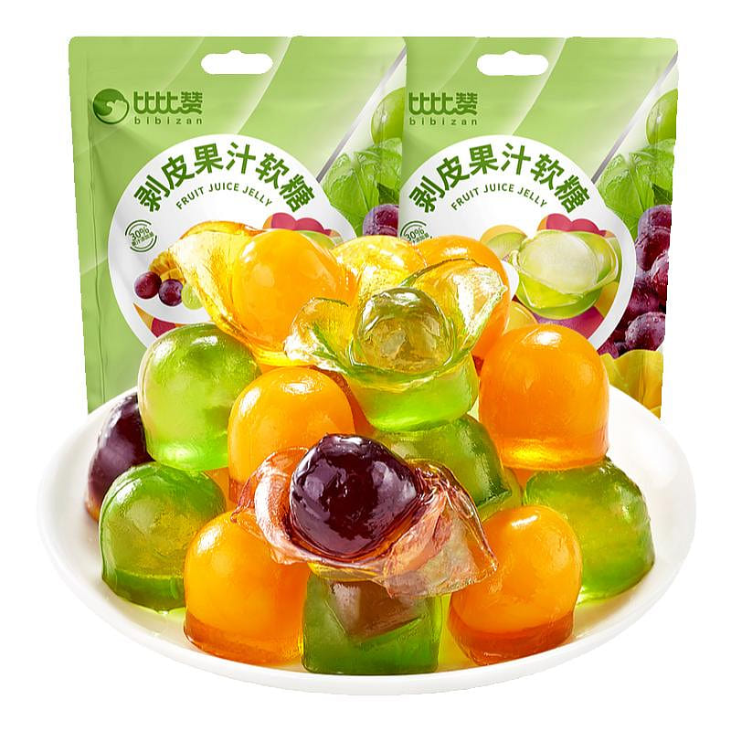 Peeled Fruit Juice Gummy Candies 200g*2bags 400 g
