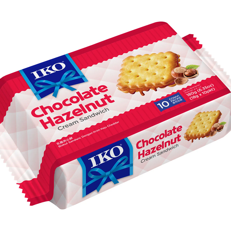 IKO Chocolate Hazelnut Cream Sandwich 180g 1 pack