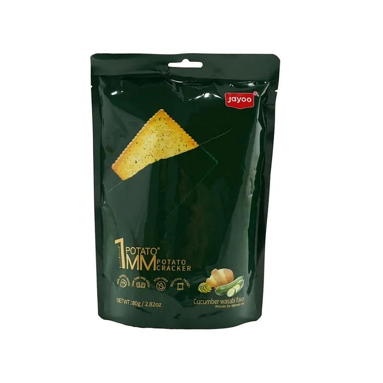 Jayoo嘉友1MM⼟⾖薄餅⻘⽠芥末味80g 4包 80 克