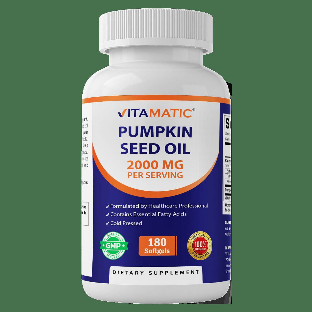 Pumpkin Seed Oil 2000mg Softgel – 180 Softgels 1 each