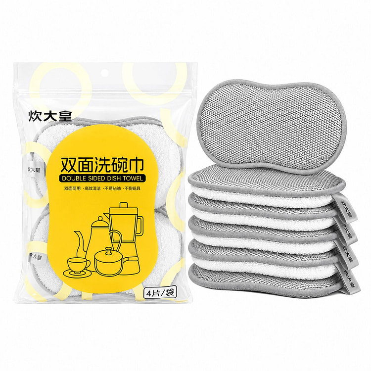 Chuandachu Double-sided Thick Cleaning Sponge 4 pack