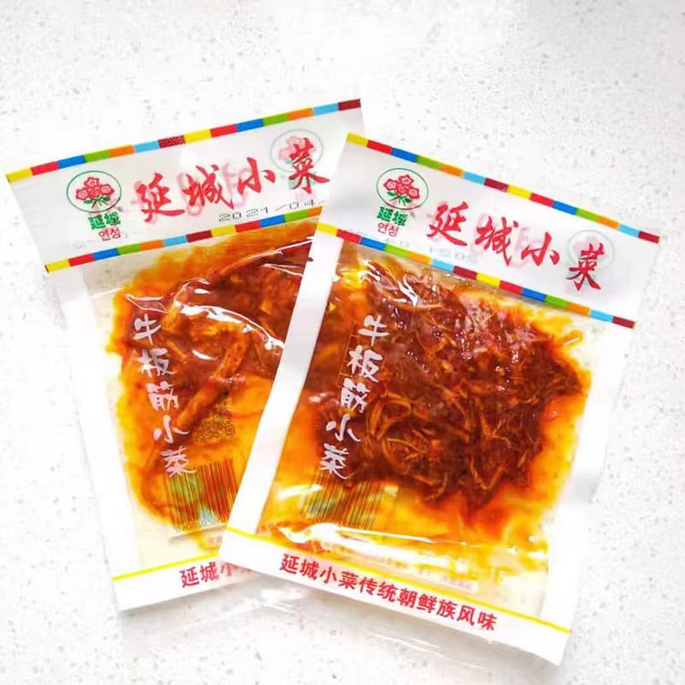 延城小菜 宽板筋12g*10袋+细板筋12g*10袋  朝鲜族风味 甜辣口味 干牛筋辣味零食小吃