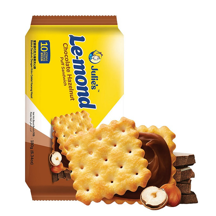 Julies Hazelnut chocolate flavor sandwich cookies 180 g