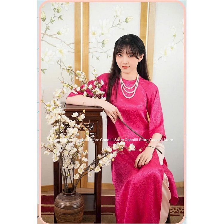 Cocolili Size M H188 Silk Ao Dai (With Pant) 1 each