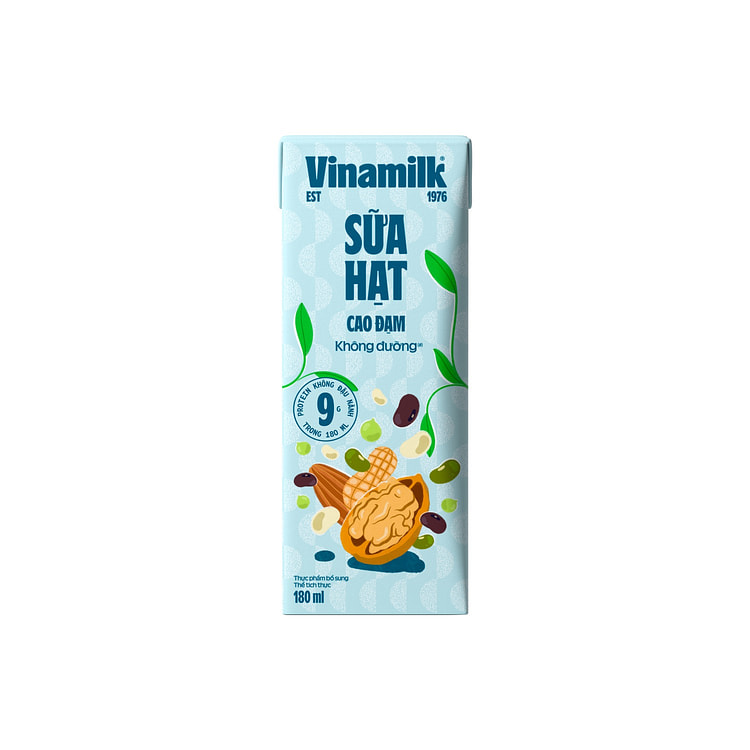 Vinamilk Unsweetened High Protein 6.08oz 4PK 1 each