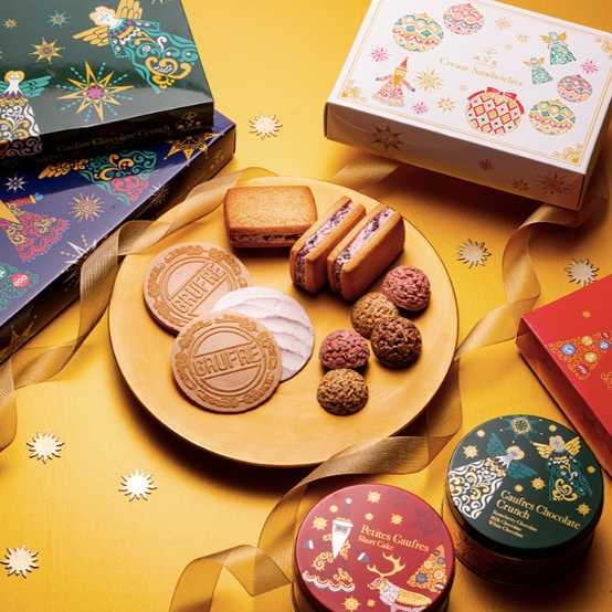日本直送」上野風月堂・クリスマス限定 ゴーフル チョコレートクランチ