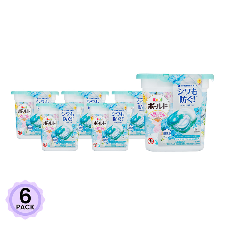 日本宝洁 四合一消臭4D洗衣凝珠 绿色 #清爽花香 11个装 1 份*6 包