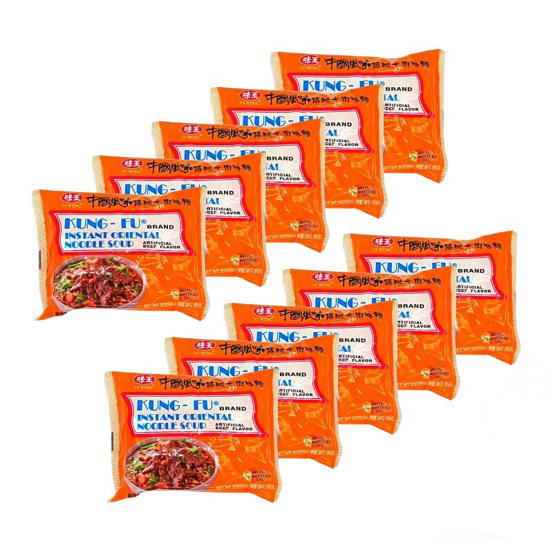 Kung Fu Instant Oriental Noodle Soup- Beef Flavor pack of 10 1 each