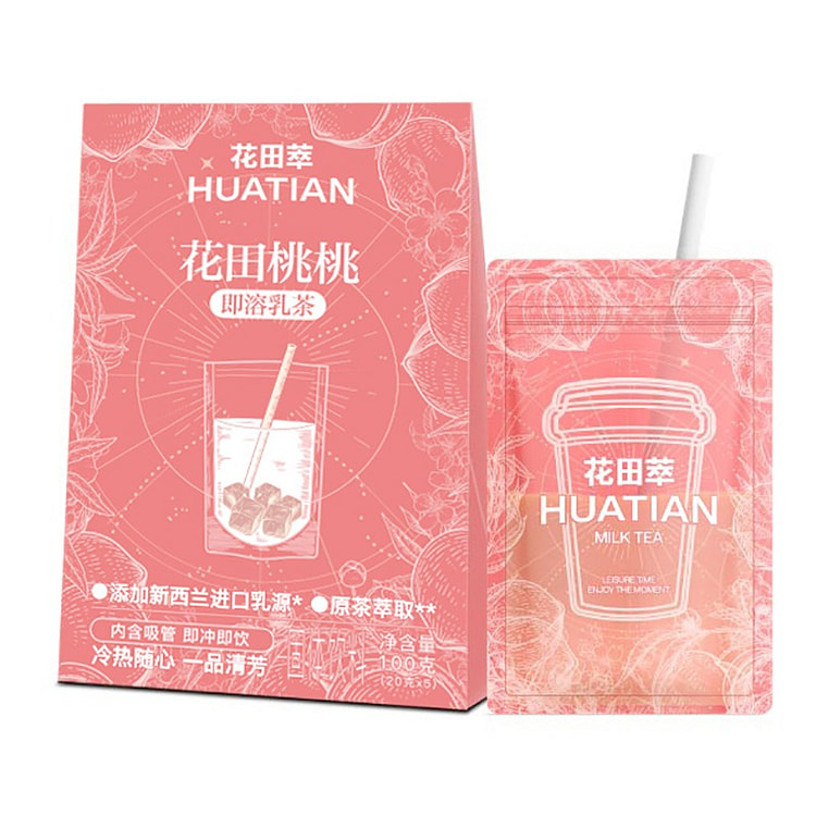 Huatian Peach Instant Milk Tea 5 Sachets 100 g