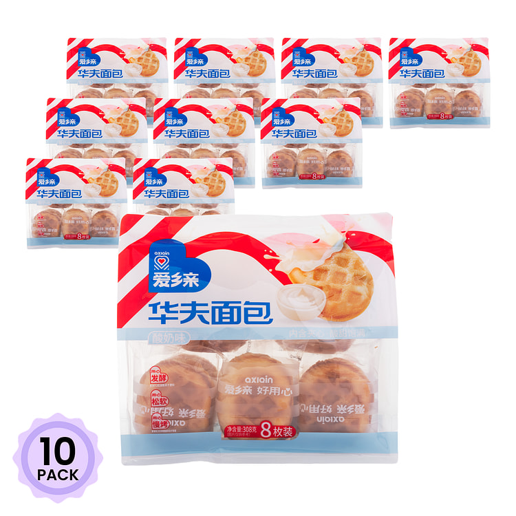 Aixiangqin Yogurt Waffle Bread, 8 pcs 308 g*10 pack