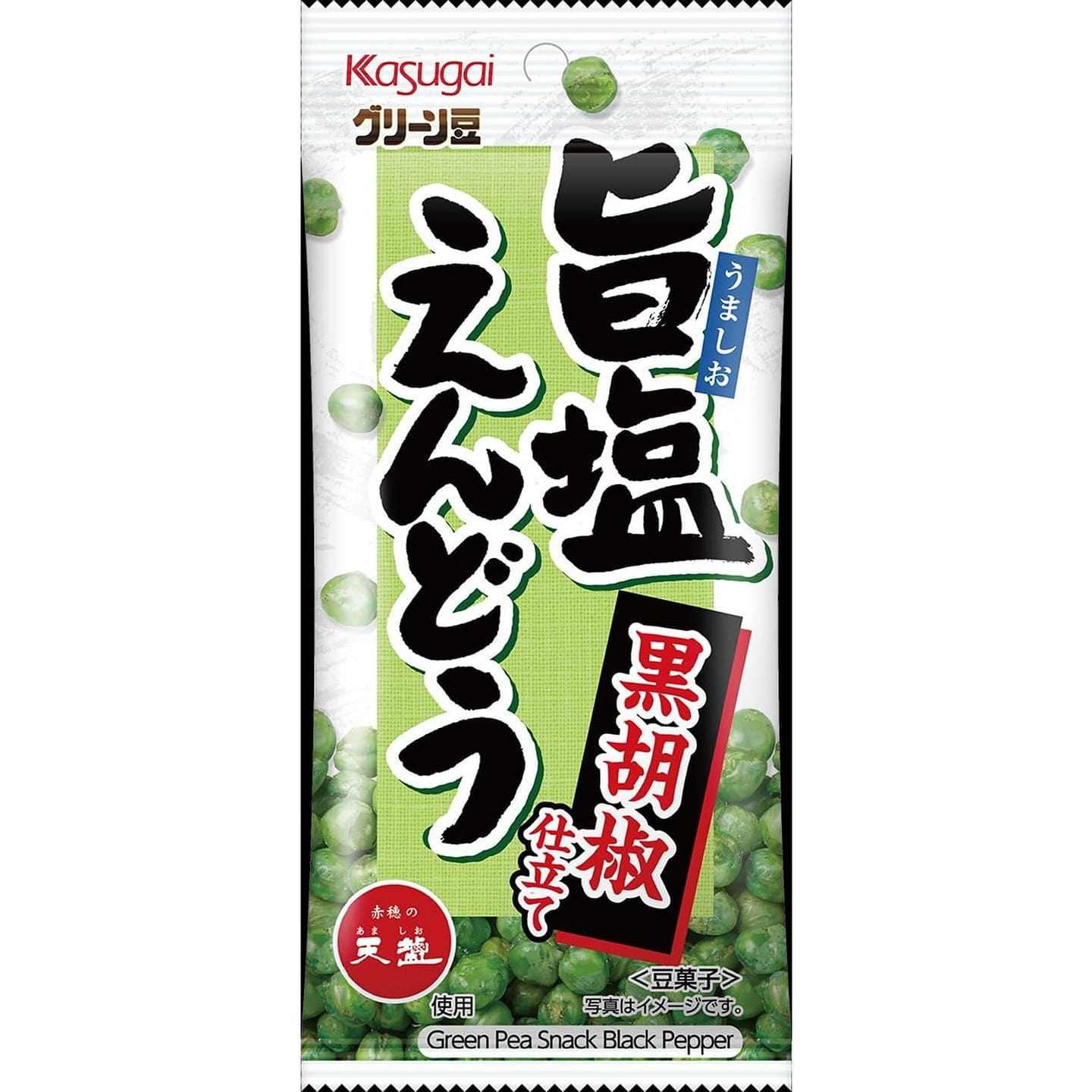 KASUGAI Green Pea Black Pepper 40g 1 each