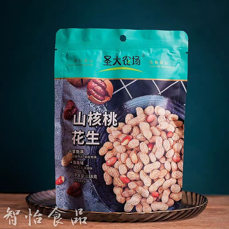 圣大农场138g*1袋山核桃味花生吊炉花生带壳