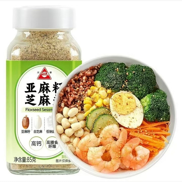 川珍亚麻籽芝麻盐调味料增味提香轻食主义调味料85g 85 克