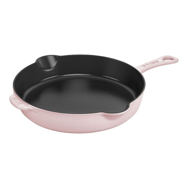 STAUB 铸铁 8.5 英寸深煎锅 粉色牡丹