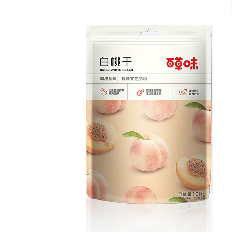 百草味 白桃干水蜜桃子肉果脯蜜饯 100g*1包
