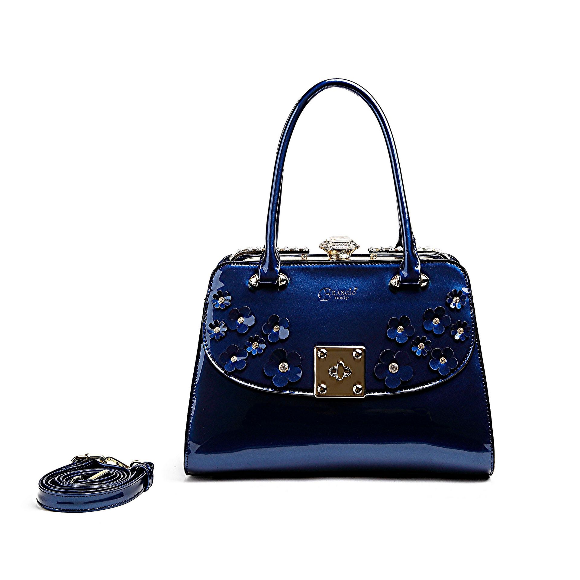 Get Floral Sparx Designer Crystal Handbag + Wallet [KX8808+KXC8828