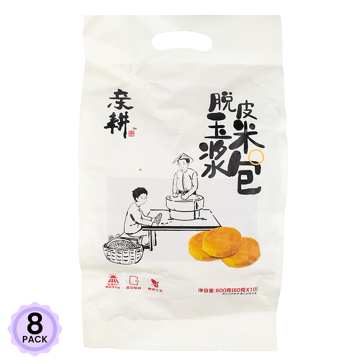 亲耕 脱皮玉米浆包 玉米饼 10袋入 600 克*8 包