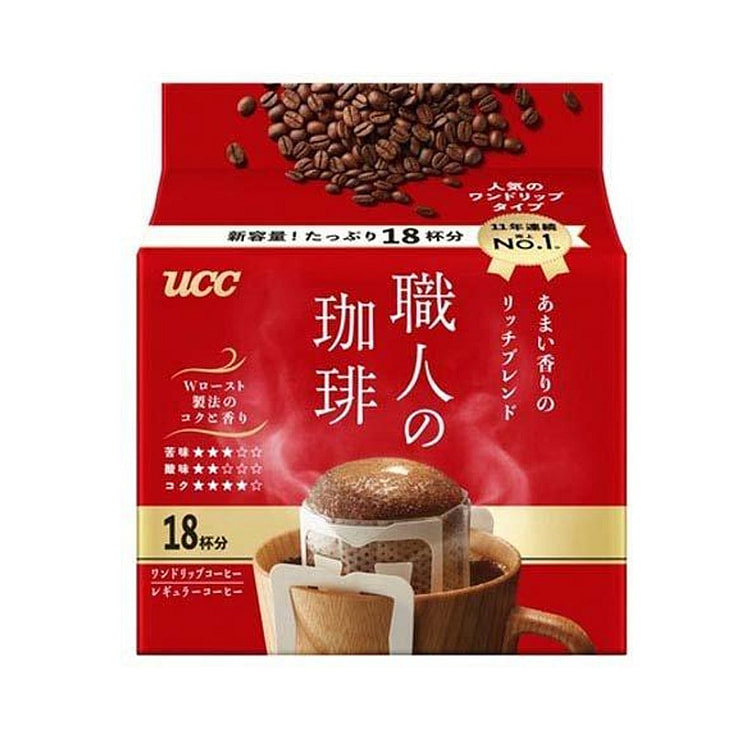 UCC咖啡职人 滴漏挂耳咖啡 红色装 7g*18袋