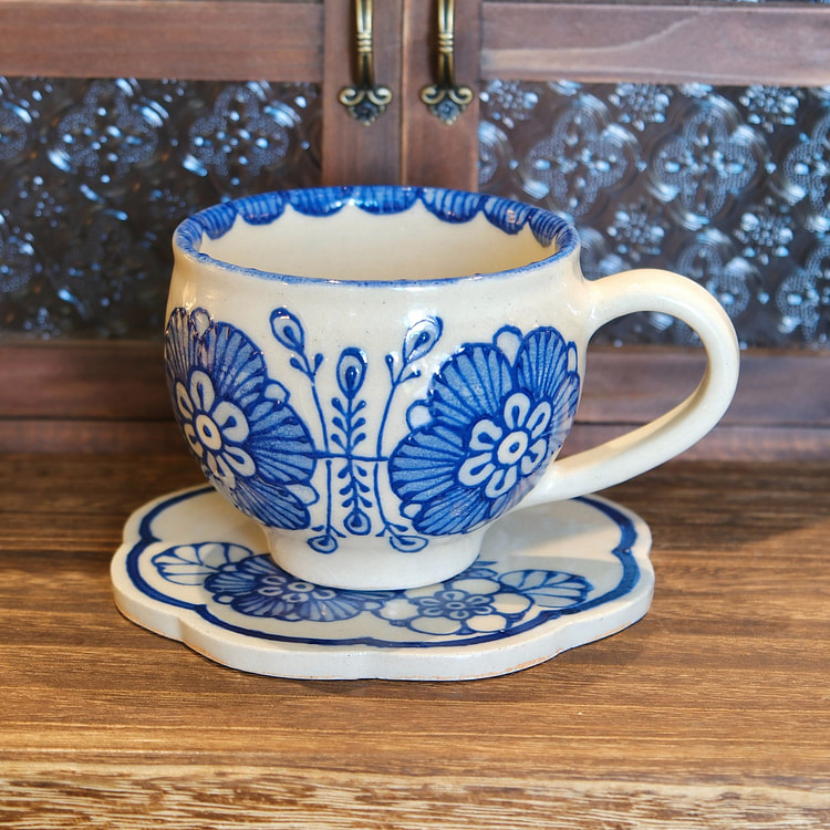 Artist Nazumi Taniguchi Blue&White Coffee Cup Set