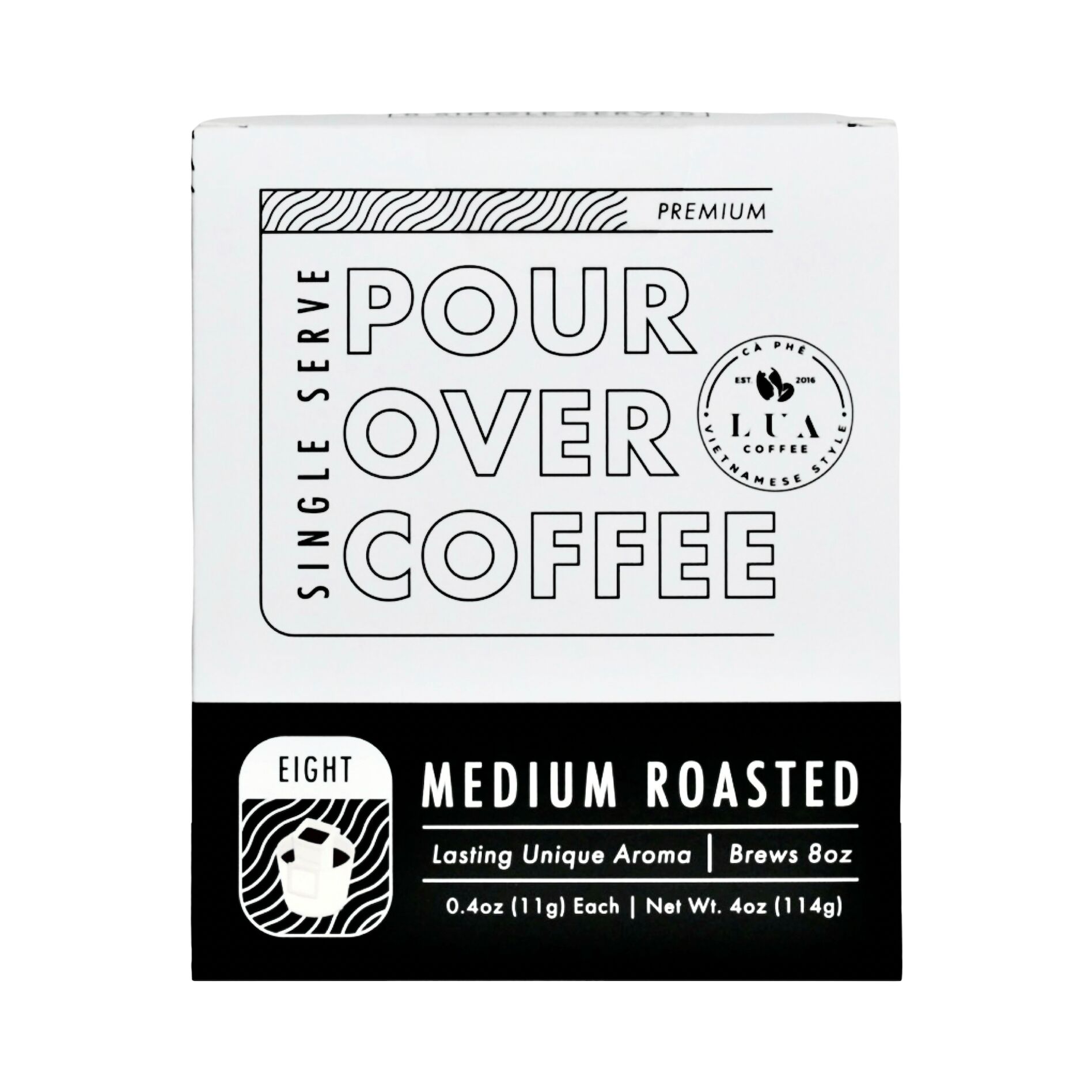 Lua Coffee - Pour Over Coffee (8 Count) 4 oz