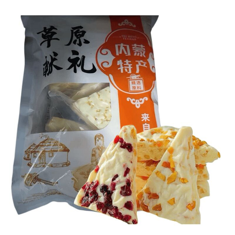 草原献礼 果粒奶酪奶皮子 黄桃 +蔓越莓 混合味