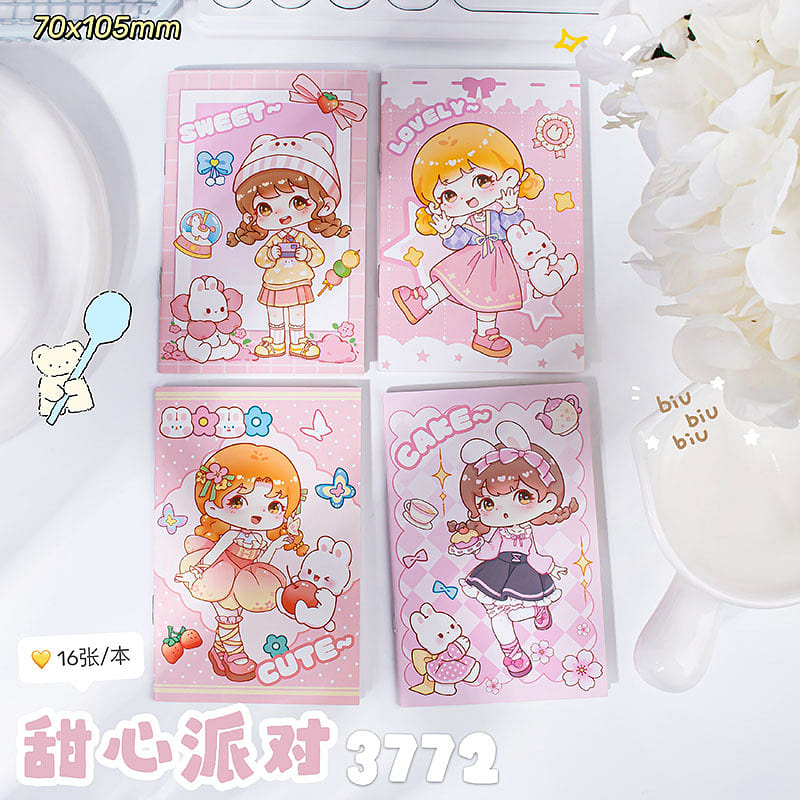 A7 Cute Pocket Notebook – Sweet Party 1 each