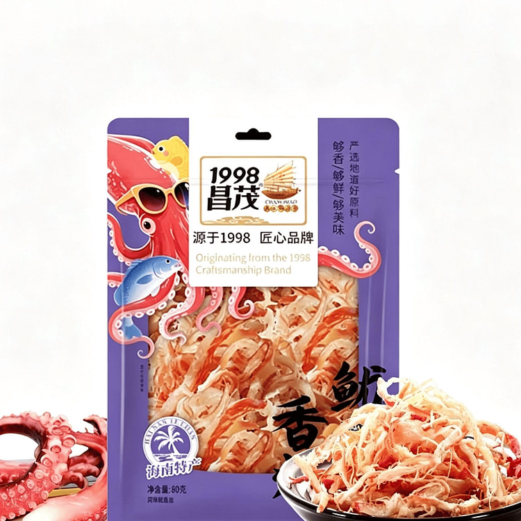 昌茂鱿鱼丝手撕碳烤解馋零食即食80g 80 克