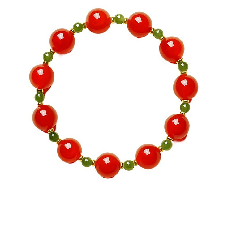 宫里上新 红玛瑙手串红色宝石手链 胭棠 15厘米 1 盒