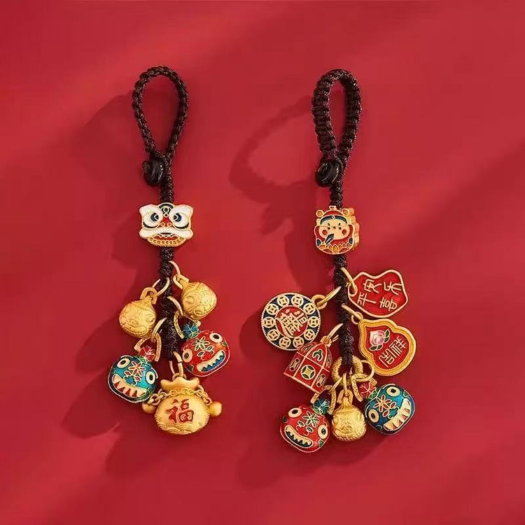 招财钥匙扣 吞金兽一家四口 钥匙包包汽车钥匙挂件 1 份