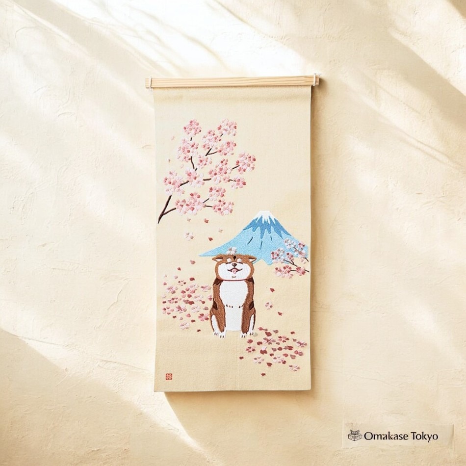 秀針季節性刺繡掛毯柴犬 500 克