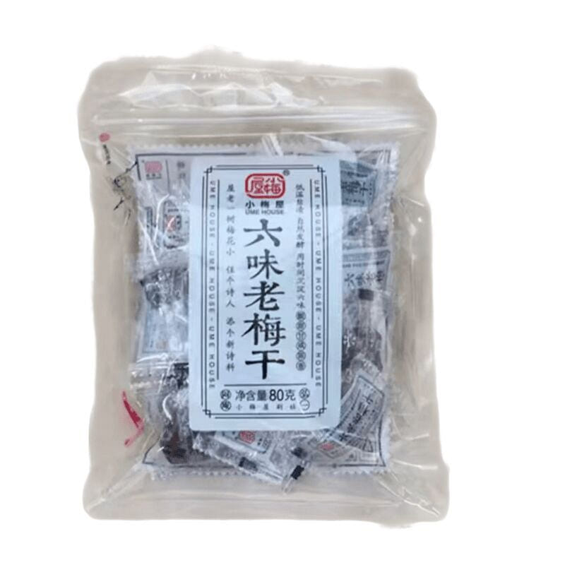 Xiaomei’s six-flavour dried plums 80g*1 bag, appet 80 g