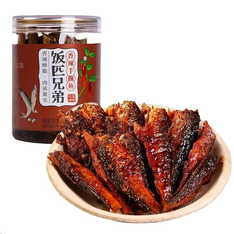 饭匹兄弟香辣手撕鱼280g*1瓶 下饭菜零食