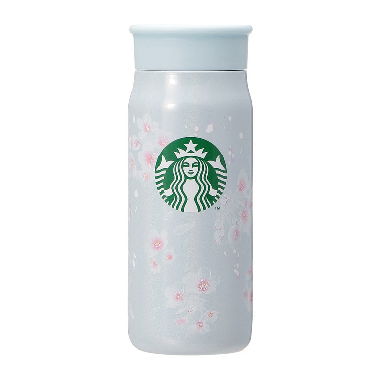星巴克 樱花限定 不锈钢水杯 淡蓝色 355ml