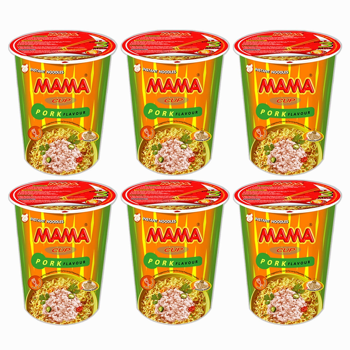 Mama 猪肉味方便面 2.47 盎司 6 包 1 份