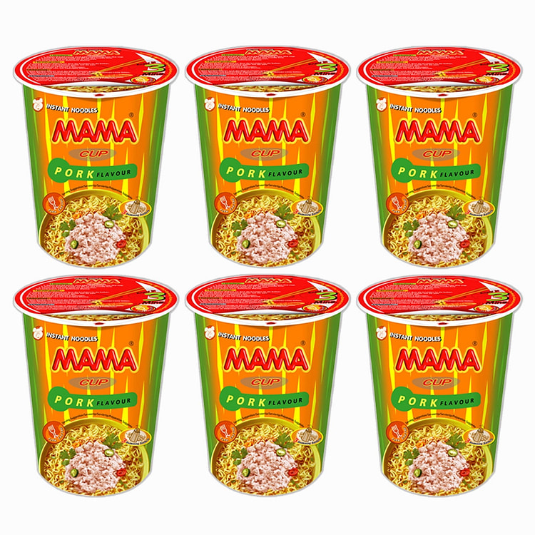 Mama 猪肉味方便面 2.47 盎司 6 包