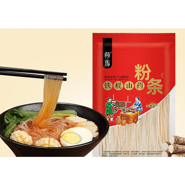 Huaitao Pure Henan Iron Rod Yam Noodles 500g * 1 Bag