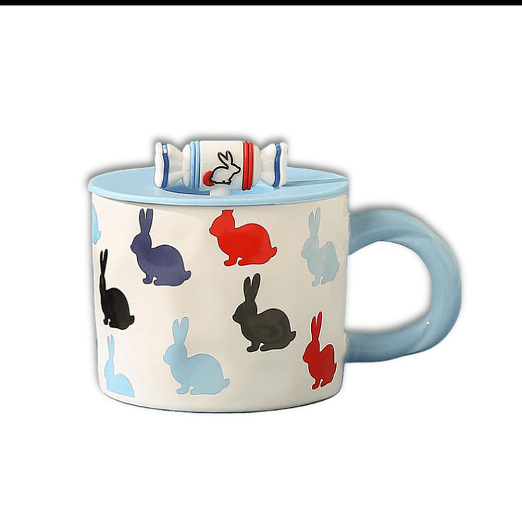 White Rabbit Milk Candy Mark Cup Ceramic Mug Couples/Best Friends/Office Cu