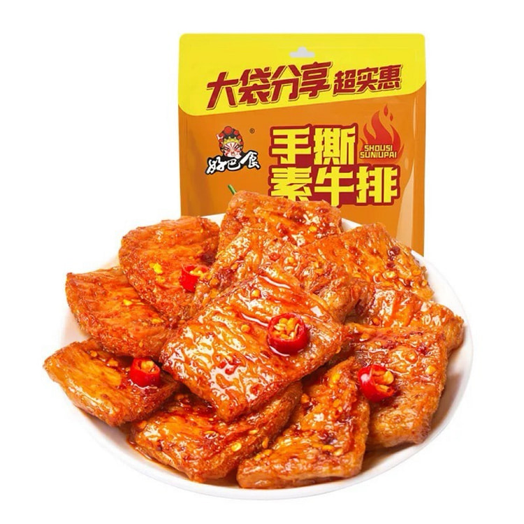 真实肉感手撕素牛排什锦双味30包小袋180g*2