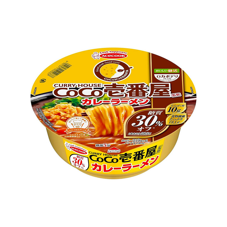 Low Carb Curry Ramen Noodles Spicy Cup Acecook 72g 1 each