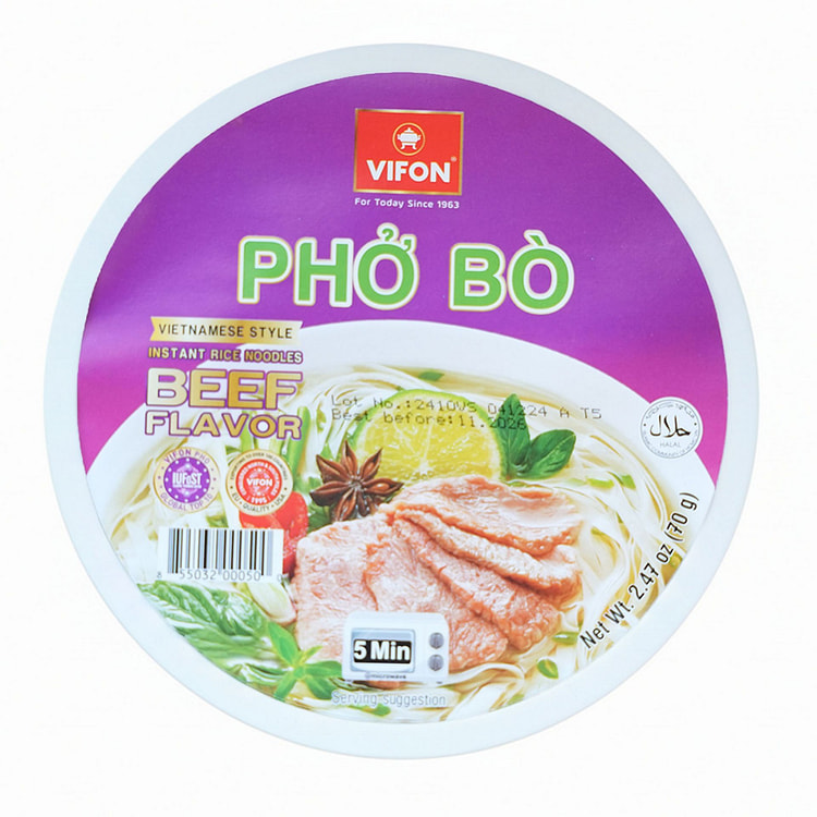 VIFON 牛肉风味河粉碗 6碗 2.47 盎司