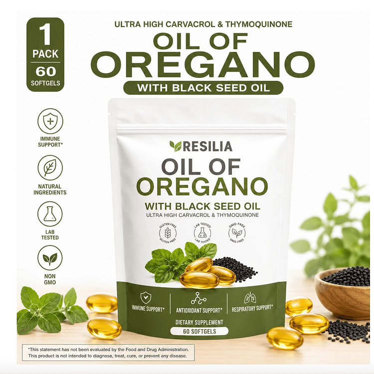 Resilia Oil Of Oregano With Black Seed Oil Supplem 1 can