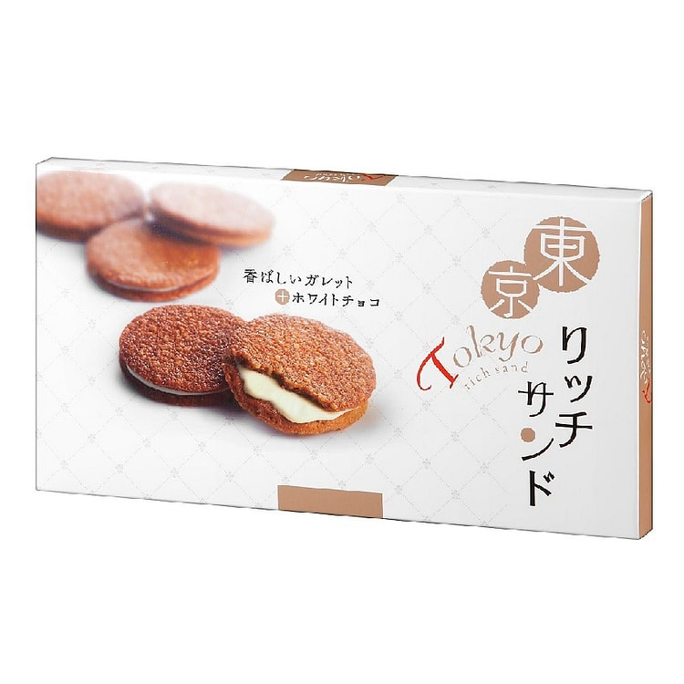 东京浓郁三明治白巧克力杏仁夹心饼干 12块装