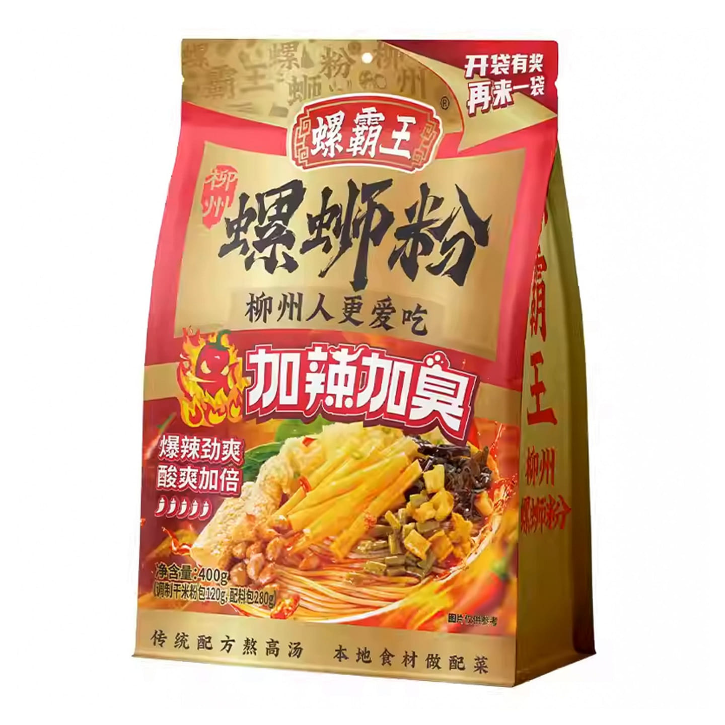 螺霸王 柳州螺蛳粉 加辣加臭 400 克