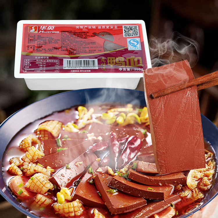 华英红膜真鸭血鲜嫩配菜 300g*1盒