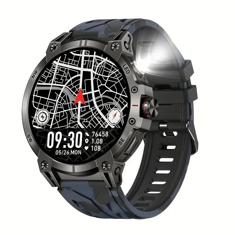 LEDflashlight BT call sports smartwatch camouflage 1 each
